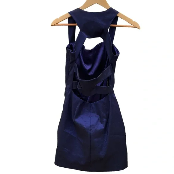 Jessica McClintock Iridescent Body-Con Mini Dress Purple Blue Cocktail F… - Picture 2 of 16